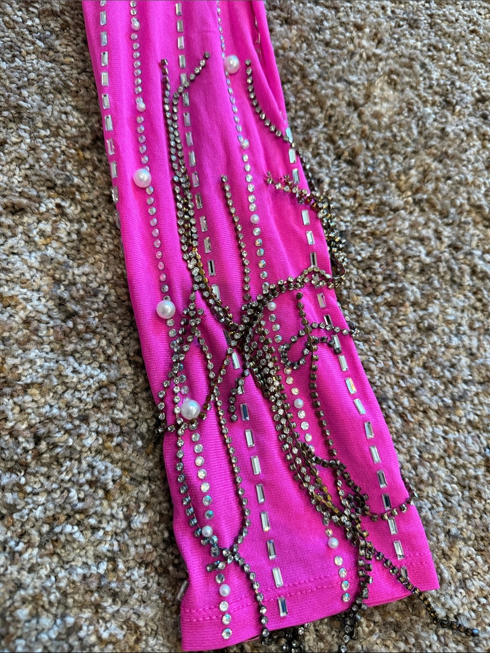 Fashion Nova Hot Pink Cutout Mini Dress with Silver Rhinestones - Picture 3 of 6